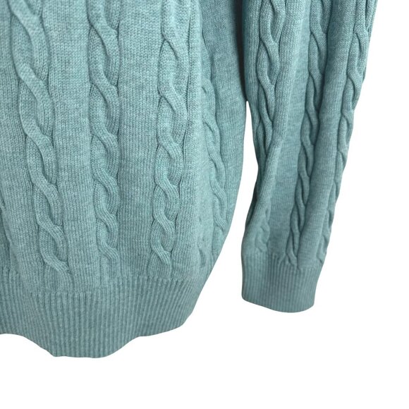 Brooks Brothers Supima Cotton Sweater Mens XL Cable Knit Blue Crewneck FS-1398 - Picture 4 of 7